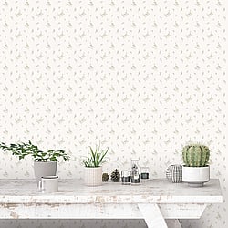 Galerie Wallcoverings Product Code G67919 - Miniatures 2 Wallpaper Collection - White Purple Green Colours - Small Floral Sprig Design
