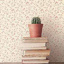 Galerie Wallcoverings Product Code G67925 - Miniatures 2 Wallpaper Collection - Red Cream Colours - small floral trail Design