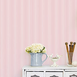 Galerie Wallcoverings Product Code G67930 - Miniatures 2 Wallpaper Collection - Pink White Colours - Ticking Stripe Design