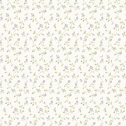 Galerie Wallcoverings Product Code G67935 - Miniatures 2 Wallpaper Collection - White Purple Blue Green Colours - Small Rose Trail Design