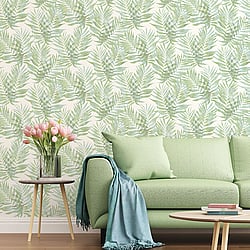 Galerie Wallcoverings Product Code G67943 - Organic Textures Wallpaper Collection - Blue Green Colours - Speckled Palm Design