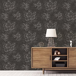 Galerie Wallcoverings Product Code G78259 - Atmosphere Wallpaper Collection - Charcoal Colours - Mystic Floral Design