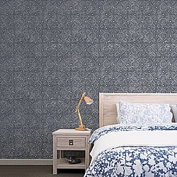 Galerie Wallcoverings Product Code G78317 - Bazaar Wallpaper Collection - Navy Colours - Moroccan Paisley Design