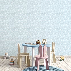 Galerie Wallcoverings Product Code G78381 - Tiny Tots 2 Wallpaper Collection - Light Blue Colours - Koala Leaf Design