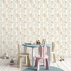 Galerie Wallcoverings Product Code G78384 - Tiny Tots 2 Wallpaper Collection - Beige Turquoise Glitter Colours - Koalas Design