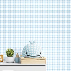 Galerie Wallcoverings Product Code G78395 - Tiny Tots 2 Wallpaper Collection - Light Blue Colours - Plaid Design
