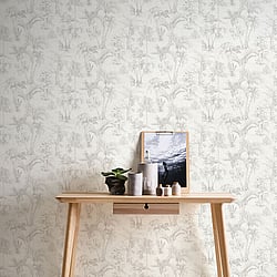 Galerie Wallcoverings Product Code HV41019 - Havana Wallpaper Collection - Beige Grey Colours - Havana Jungle Palms Design