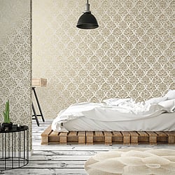 Galerie Wallcoverings Product Code MT2020 - Lustre Wallpaper Collection - Gold Colours - Modern Damask Design