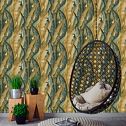 Galerie Wallcoverings Product Code NHW1041 - Enchanted Wallpaper Collection - Blue Tan Colours - Malay Brown Design