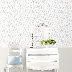 Galerie Wallcoverings Product Code PF38172 - Pretty Prints Wallpaper Collection - Blue, Beige, Grey Colours - Mini Rose Trail Design