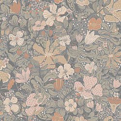Galerie Wallcoverings Product Code S63020 - Sommarang 2 Wallpaper Collection - Grey Colours - Summertime illustrative floral Design