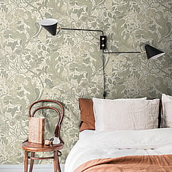 Galerie Wallcoverings Product Code S83105 - Hjarterum Wallpaper Collection - Cream Colours - Swedish Flowers and Leaves Design