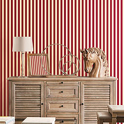 Galerie Wallcoverings Product Code SB37916 - Simply Silks 4 Wallpaper Collection - Red, Ivory, Gold Metallic Colours - Formal Stripe Design
