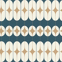 Galerie Wallcoverings Product Code SK21117 - Skandinavia 2 Wallpaper Collection - Blue Gold Cream Colours - Blue Gold Deco Design
