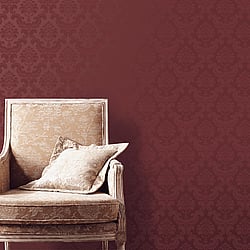 Galerie Wallcoverings Product Code SK34738 - Simply Silks 4 Wallpaper Collection - Red Colours - Feathered Damask Design