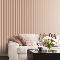 Galerie Wallcoverings Product Code ST36904 - Simply Stripes 3 Wallpaper Collection - Rose Gold Metallic Colours - Matte Shiny Stripe Design