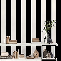 Galerie Wallcoverings Product Code SY33937 - Simply Stripes 3 Wallpaper Collection - Pearl Black Colours - Wide Stripe Design
