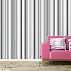 Galerie Wallcoverings Product Code SY33962 - Simply Stripes 3 Wallpaper Collection - Black Grey Colours - Step Stripe Design