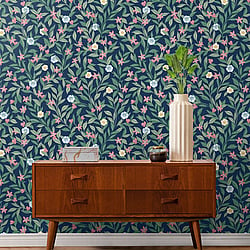 Galerie Wallcoverings Product Code TJ40812 - Mulberry Tree Wallpaper Collection - Blue Colours - Wakehurst Design