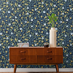 Galerie Wallcoverings Product Code TJ40822 - Mulberry Tree Wallpaper Collection - Blue Colours - Wakehurst Design