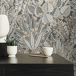 Galerie Wallcoverings Product Code WH30142 - Welcome Home Wallpaper Collection - Black Colours - Bohemian Floral Design