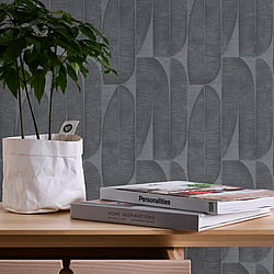 Galerie Wallcoverings Product Code WH30171 - Welcome Home Wallpaper Collection - Silver Grey Colours - Geometric Leaf Design