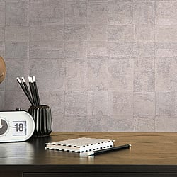 Galerie Wallcoverings Product Code WH30186 - Welcome Home Wallpaper Collection - Silver Grey Colours - Squares on Squares Design