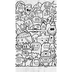 Galerie Wallcoverings Product Code WH45195M - Welcome Home Murals Wallpaper Collection - Grey, Black, White Colours - Monster Mashup Design