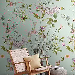 Galerie Wallcoverings Product Code WH45247M - Welcome Home Murals Wallpaper Collection - Blue, Multi-colour, Green Colours - Spring Meadow Delight Design