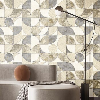 Galerie Wallcoverings Product Code 49311 - Stratum Wallpaper Collection - cream beige silver Colours -  