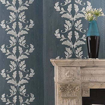 Galerie Wallcoverings Product Code 58255 - Classique Wallpaper Collection - Blue Gold Colours -  