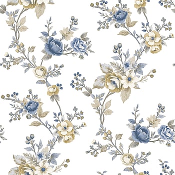 Galerie Wallcoverings Product Code 8327 - Blooming Garden Wallpaper Collection - Blue Colours -  