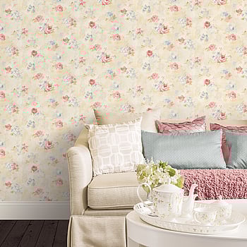 Galerie Wallcoverings Product Code AB42418 - Abby Rose 3 Wallpaper Collection - Pink Blue Cream Colours -  