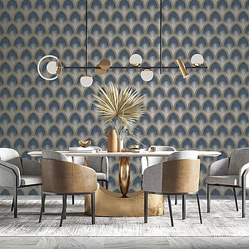 Galerie Wallcoverings Product Code G68083 - Special FX 2 Wallpaper Collection - Navy, Taupe Colours -  