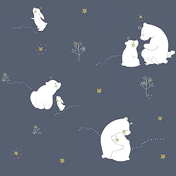 Galerie Wallcoverings Product Code ND21100 - Little Explorers Wallpaper Collection - Dark Blue White Gold Colours -  